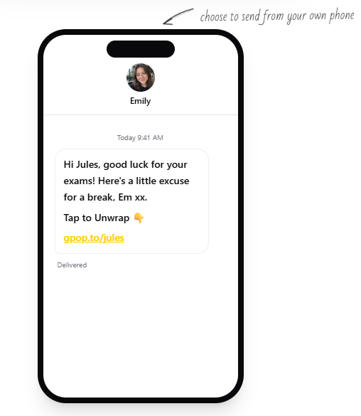 A bright gift card reading You Absolute Star with a Tap to Unwrap button